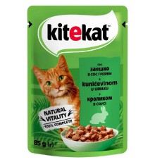 Влажный корм Kitekat для кошек с кроликом в соусе 28*85 г