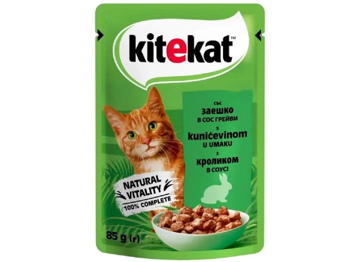 Влажный корм Kitekat для кошек с кроликом в соусе 28*85 г