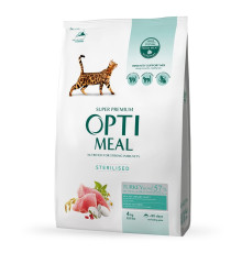 Optimeal Cat Sterilised Turkey для стерилизованных кошек с индейкой 4 кг