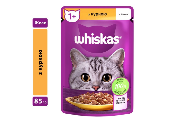 Whiskas пауч для кошек курица в желе 28*85 г