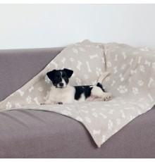 Коврик Trixie Kenny Blanket плюшевый, бежевый с принтом, 100х150 см (37167) фото