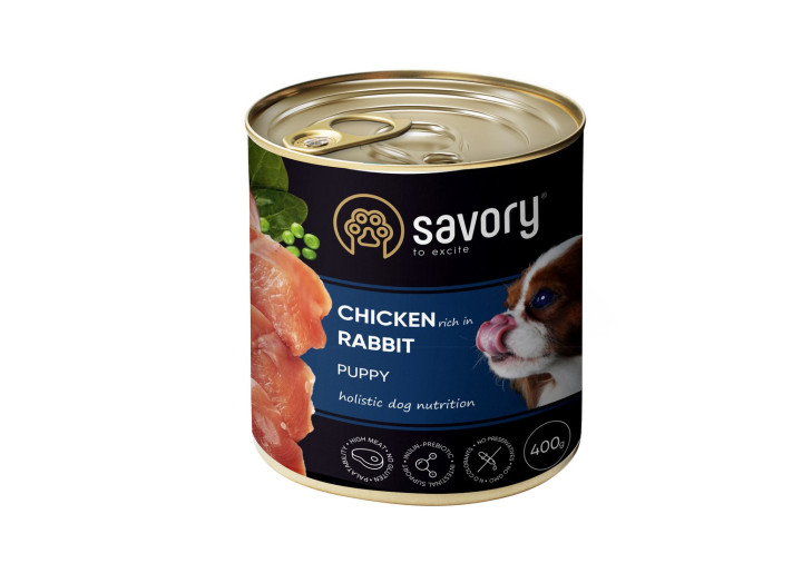 Savory Dog All breeds Puppy Rabbit Chicken для щенків з курицею і кроликом 400 г