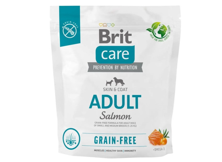 Brit Care Dog Grain-free Adult Salmon для собак малых и средних пород с лососем 1 кг