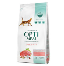 Optimeal Sterilised Beef Sorghum для стерилизованных кошек c говядиной 10 кг