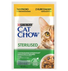 Влажный корм для стерилизованных кошек Cat Chow Sterilised с курицей и баклажанами 26х85 г