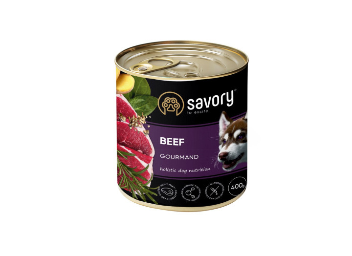 Savory Dog Gourmand Beef для собак з яловичиною 400 г