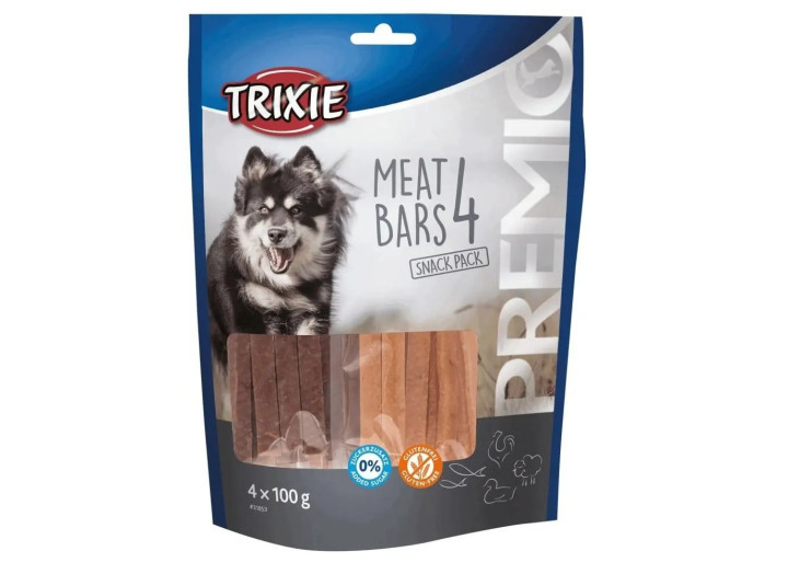 Лакомство для собак Trixie Premio 4 Meat Bars, с курицей, уткой, бараниной и лососем, 4 x 100 г (31853)
