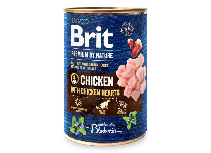 Brit Premium by Nature з курячими серцями для собак 400 г