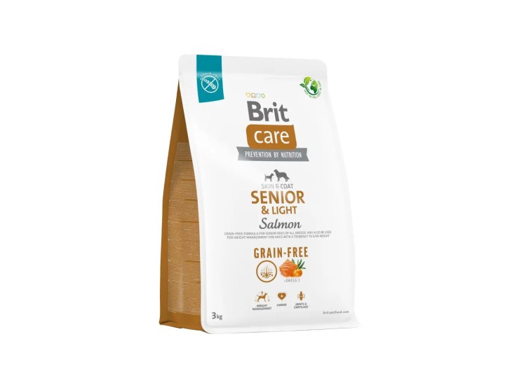 Brit Care Grain Free Senior & Light Salmon для собак з лососем 1 кг