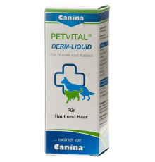 Витаминизированный тоник Canina Petvital Derm-Liquid для кошек и собак, для проблемной шерсти, 25 мл