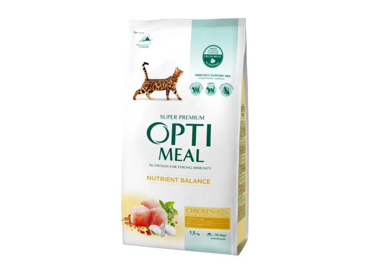 Optimeal Cat Chicken для кошек с мясом курицы 1.5 кг