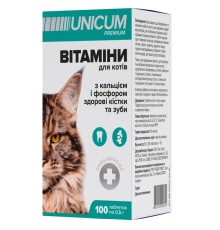 Витамины Unicum Рremium для котов для зубов и костей, 100 таблеток, 50 г (UN-011)