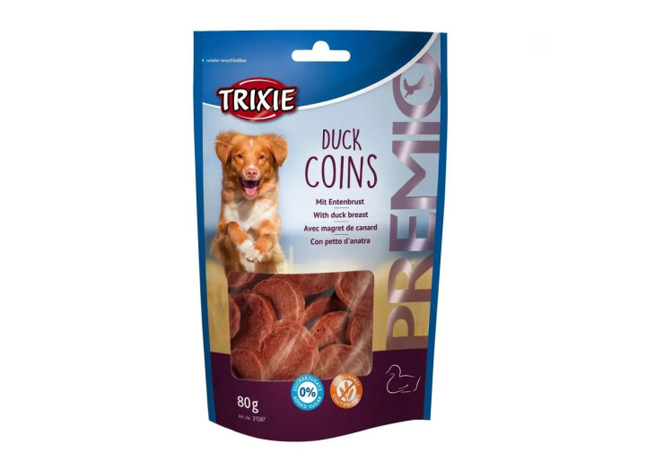 Лакомство для собак Trixie Premio Duck Coins, с уткой, 80 г (31587)