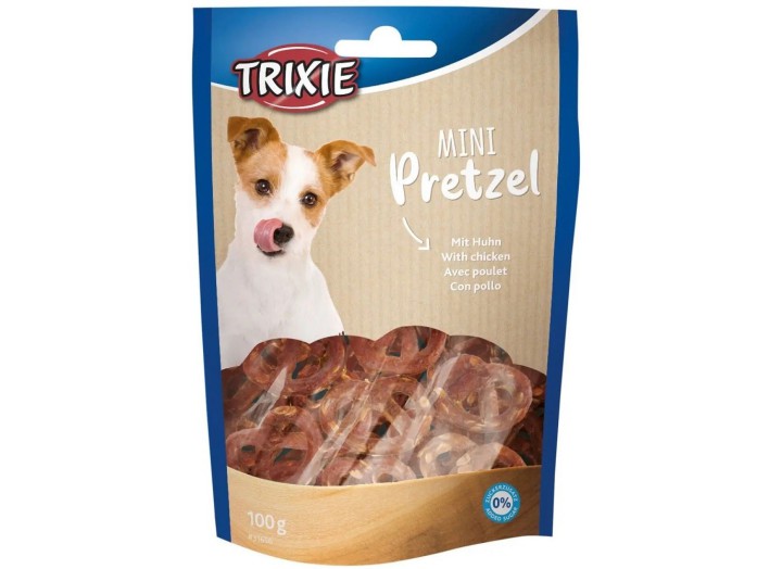 Ласощі для собак Trixie Mini Pretzels, крендель з куркою, 100 г (31656)