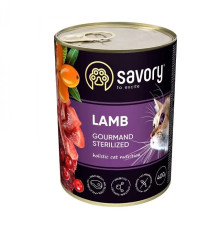 Savory Sterilised Lamb для стерилізованих кішок з ягням 400 г фото