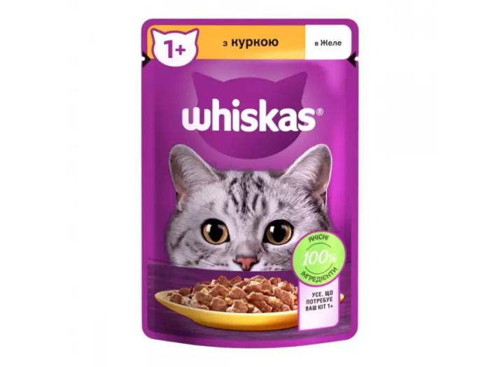 Whiskas пауч для кішок курка в желе 28*85 г