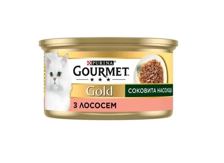 Gourmet Gold Соковита насолода для кішок з лососем 24x85 г