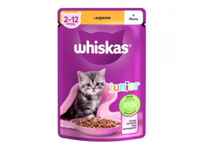 Whiskas Junior пауч для котят с курицей в соусе 28*85 г