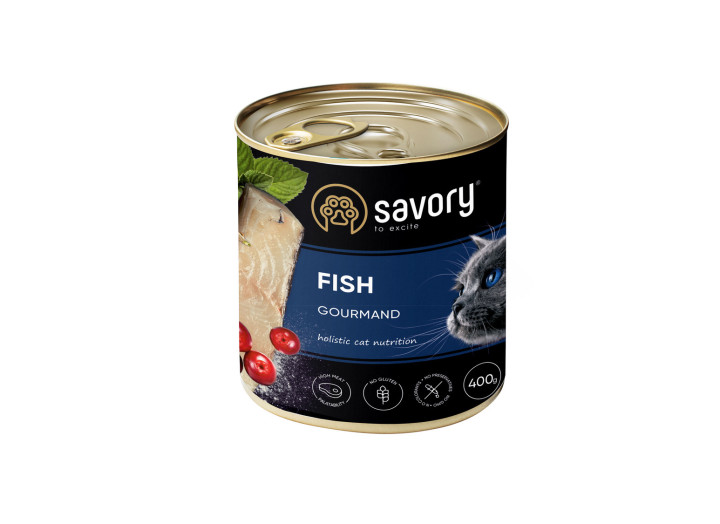 Savory Cat Adult Fish для кішок з рибою 400 г