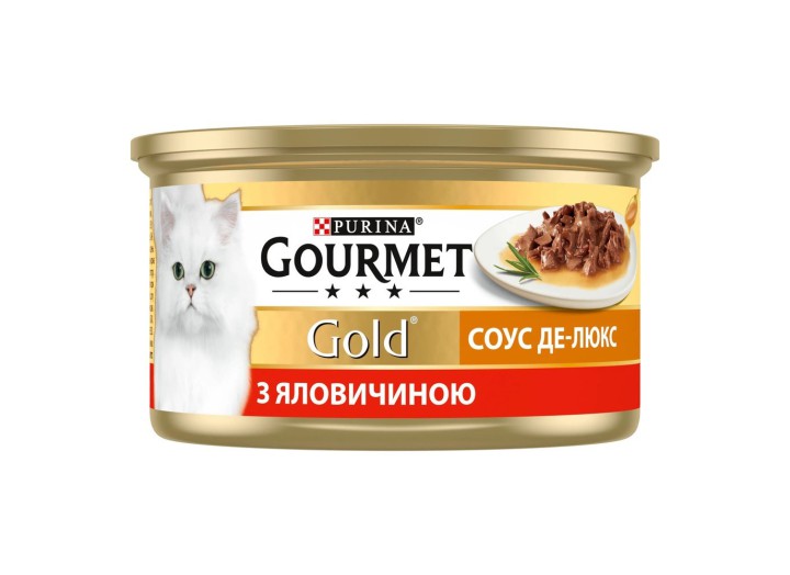 Gourmet Gold Шматочки для кішок з яловичиною в соусі 24x85 г