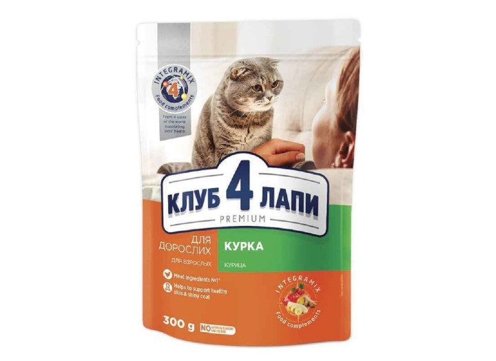 Клуб 4 Лапы Premium Chicken для кошек с курицей 300 г