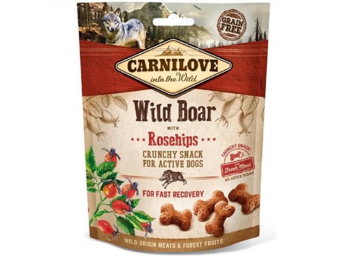 Лакомство для собак Carnilove Dog Crunchy Snack, дикий кабан и шиповник, 200 г (100407/7298)