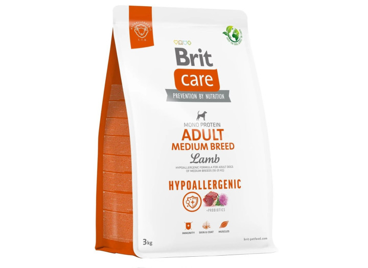 Brit Care Medium Hypoallergenic Breed Lamb для собак с ягненком 1 кг