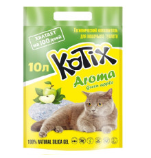 Наполнитель силикагелевый Kotix (Котикс) Green Apple для кошачьего туалета 10 л