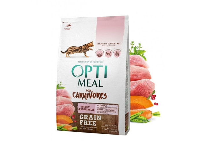 Optimeal GF Turkey Vegetables для котів з індичкою 4 кг