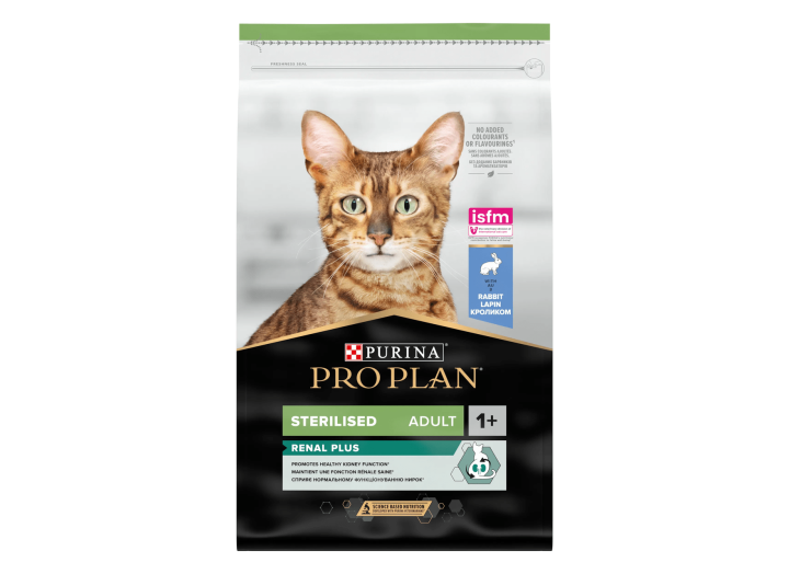 Purina Pro Plan Cat Sterilised Renal Plus Rabbit для стерилизованных кошек с кроликом 10 кг