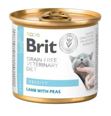 Brit VD Obesity Cat Cans для кошек с ягненком и горохом 200 г