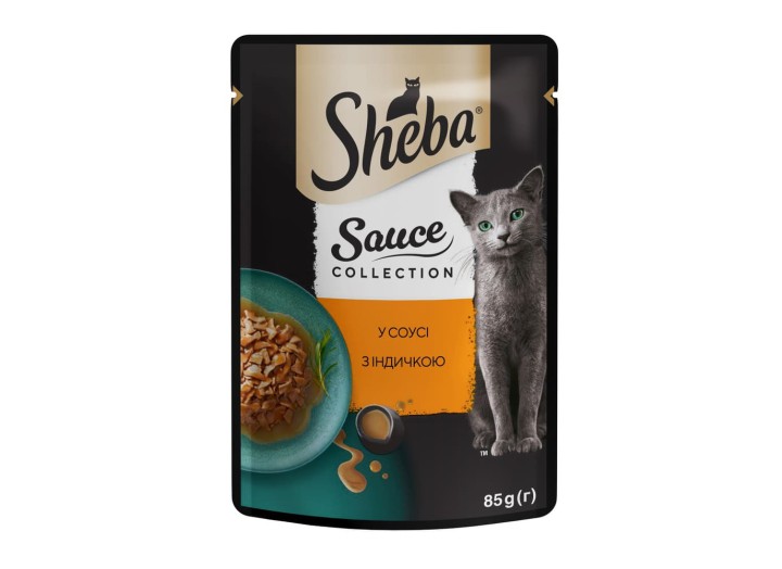 Sheba Sauce Collection для кошек с индейкой в соусе 28х85 г