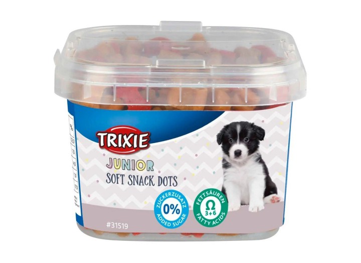 Витаминизированное лакомство для щенков Trixie Junior Soft Snacks, с курицей, бараниной и лососем, 140 г (31518)