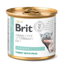 Brit VD Struvite Cat Cans для кошек с индейкой и горохом 200 г