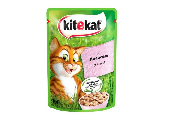 Kitekat пауч для кошек с лососем в соусе 28*85 г