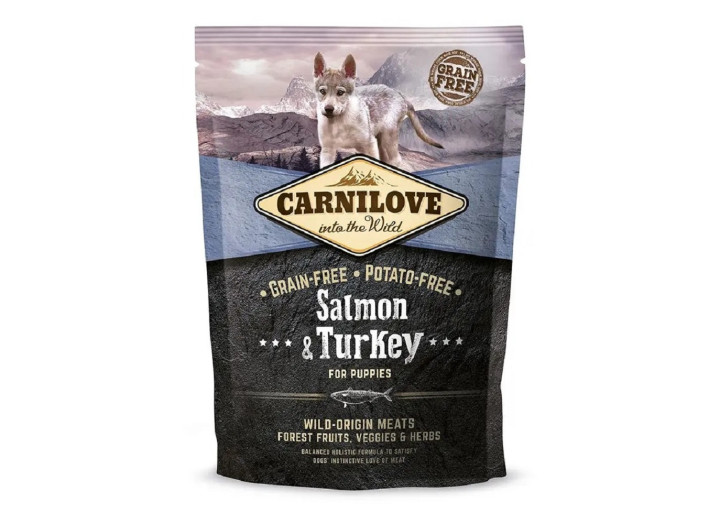 Carnilove Salmon Turkey Puppy для щенков всех пород с лососем 1.5 кг