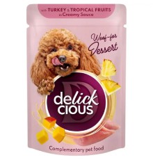 Delickcious (Делишес) пауч Dog Turkey Tropical Fruits для собак индейка тропические фрукты соус 80 г