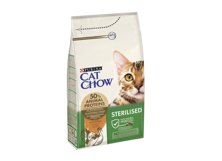 Cat Chow Sterilised Turkey для стерилизованных кошек с индейкой 1.5 кг