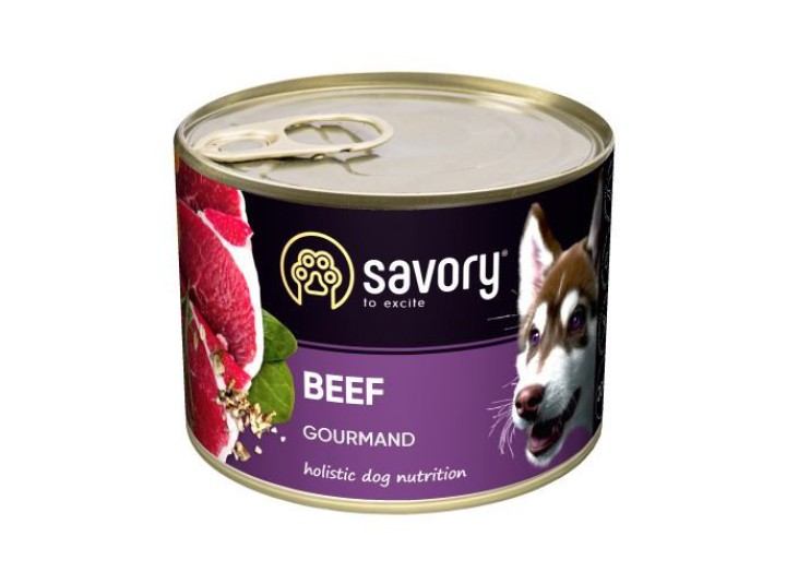 Savory Dog Gourmand Beef для собак с говядиной 200 г