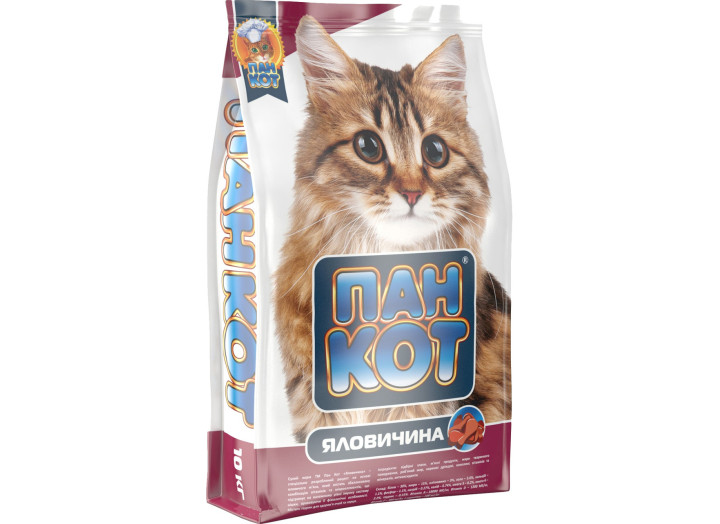 Пан Кіт для кішок з яловичиною 10 кг