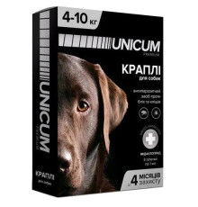 Капли Unicum Рremium от блох и клещей для собак 4-10 кг (1пип)