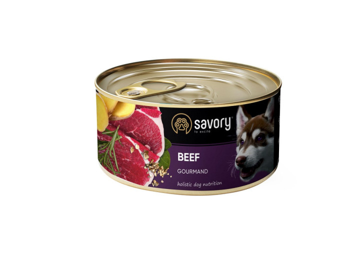 Savory Dog Gourmand Beef для собак з яловичиною 200 г