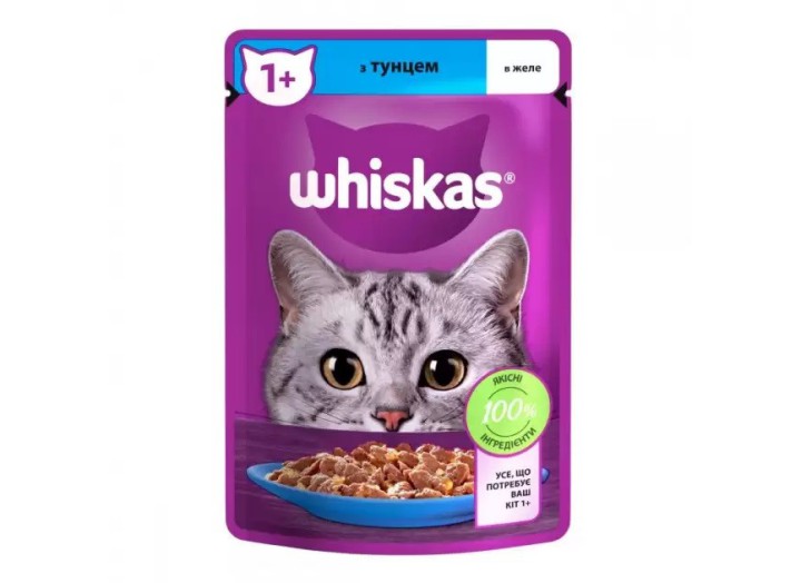 Whiskas пауч для кошек с тунцом в желе 28*85 г