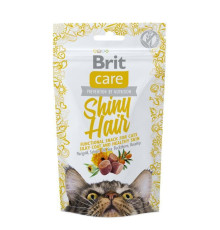 Лакомство Brit Care Shiny Hair для поддержания красоты шерсти у кошек 50 г