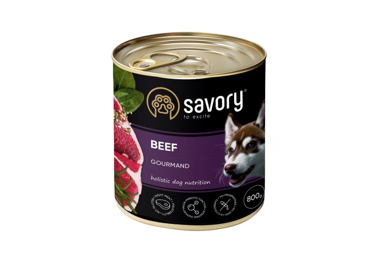 Savory Dog Gourmand Beef для собак з яловичиною 800 г