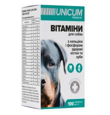 Витамины Unicum Рremium для зубов и костей для собак, 100 таблеток, 100 г (UN-014)