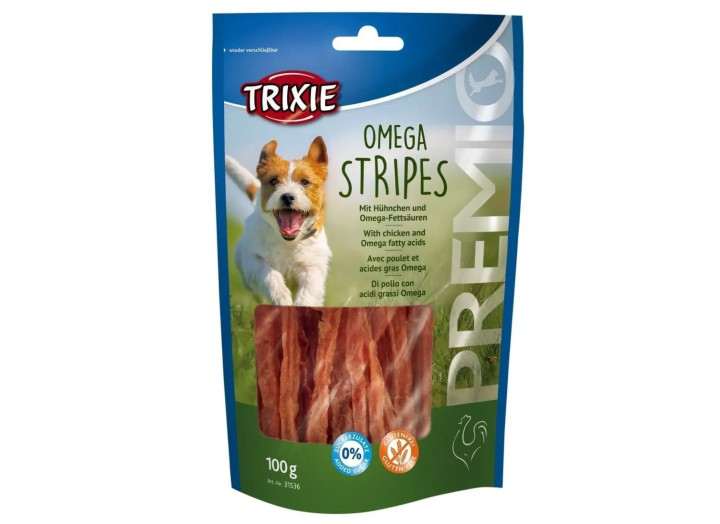 Лакомство для собак Trixie Premio Omega Stripes, с курицей, 100 г (31536)