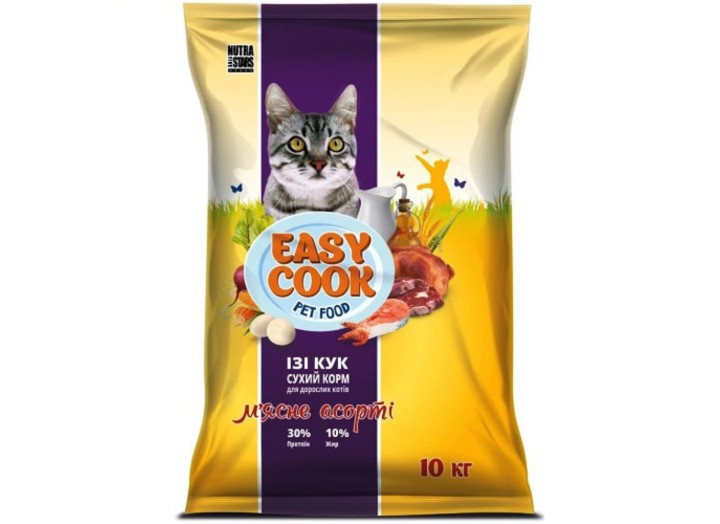 Nutra 5 stars, Easy Cook CAT для котів м'ясне асорті 10 кг