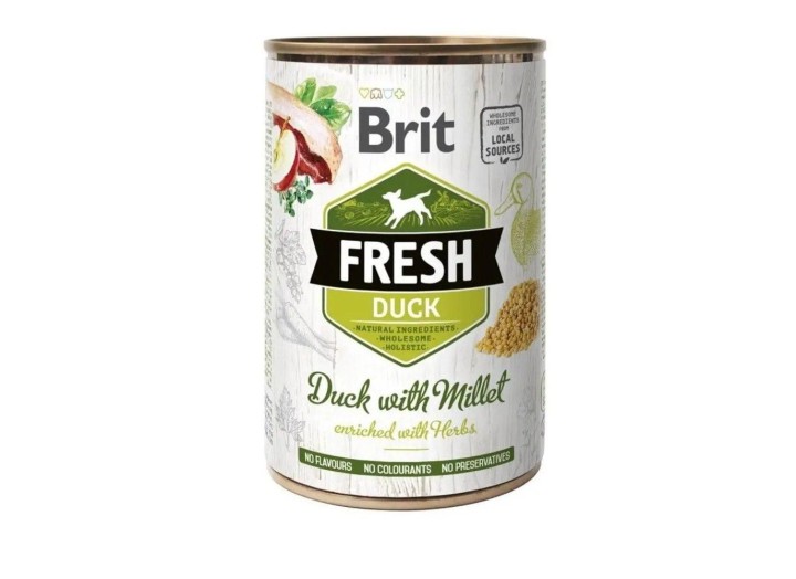 Влажный корм Brit Fresh Duck Millet для собак с уткой и пшеном 400 г