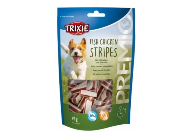 Ласощі для собак Trixie Premio Chicken and Pollock Stripes, з куркою та рибою 75 г (31534)